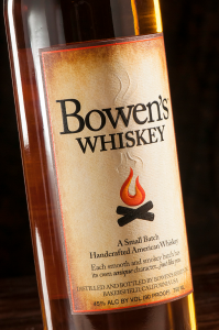 embossed whiskey label